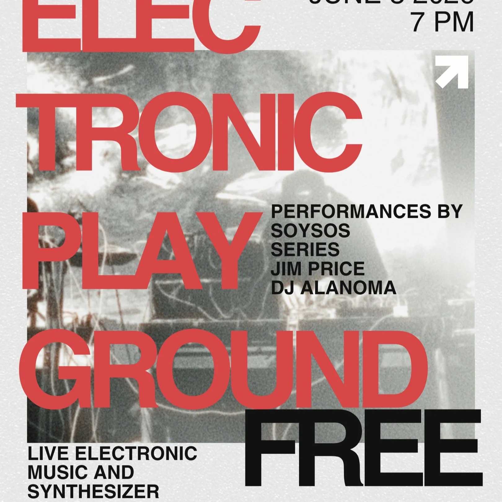 One week until the first 2026 Free Electronic Playground on Wednesday June 3 at @thepitchonbutler with synth and pedal headphone demo tables and performances by @soysostuffsoundrec SERIES, Jim Price, and our favorite DJ @the.sonic.equivalent #liveele