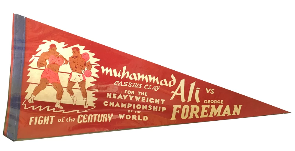 Red Souvenir Ali vs Foreman Pennant - Zaire