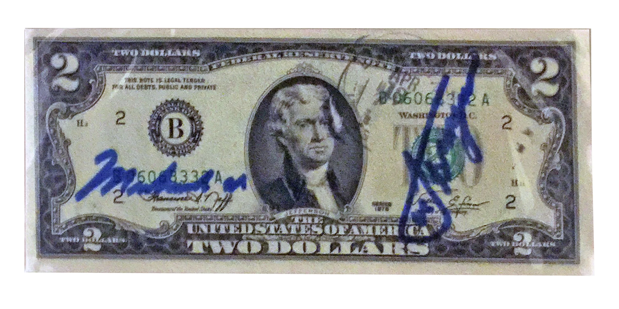 Muhammad Ali / Joe Frazier Signed $2 Dollar Bill