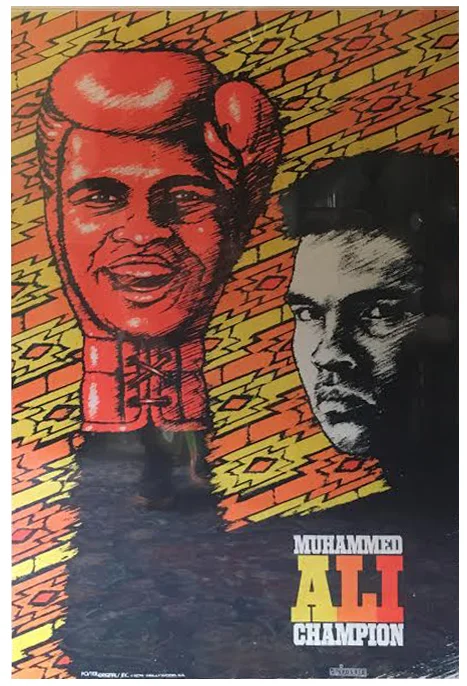 Vintage Muhammad Ali Blacklight Poster 