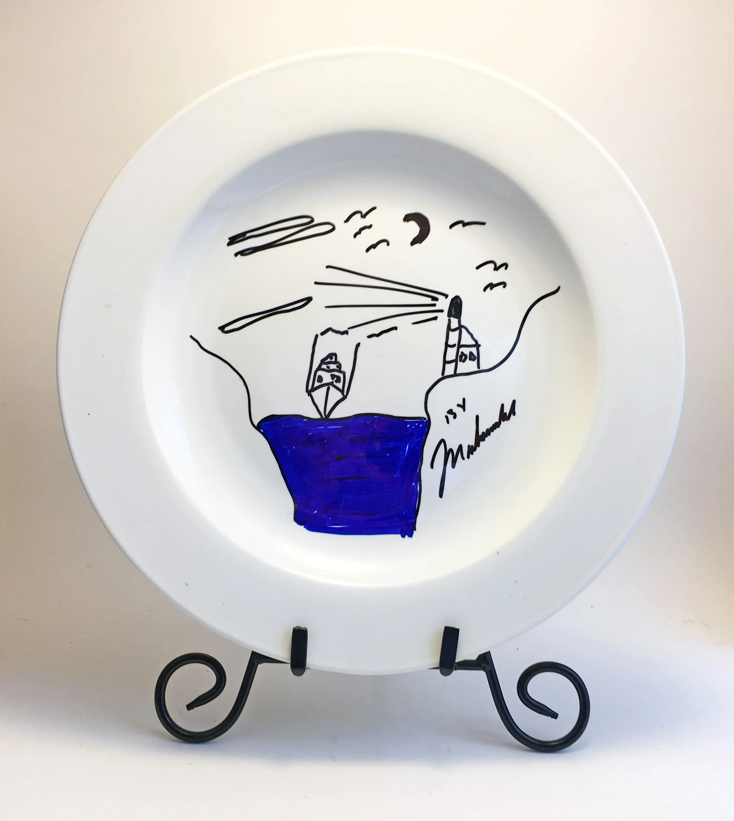 Muhammad Ali Ceramic Plate Drawing