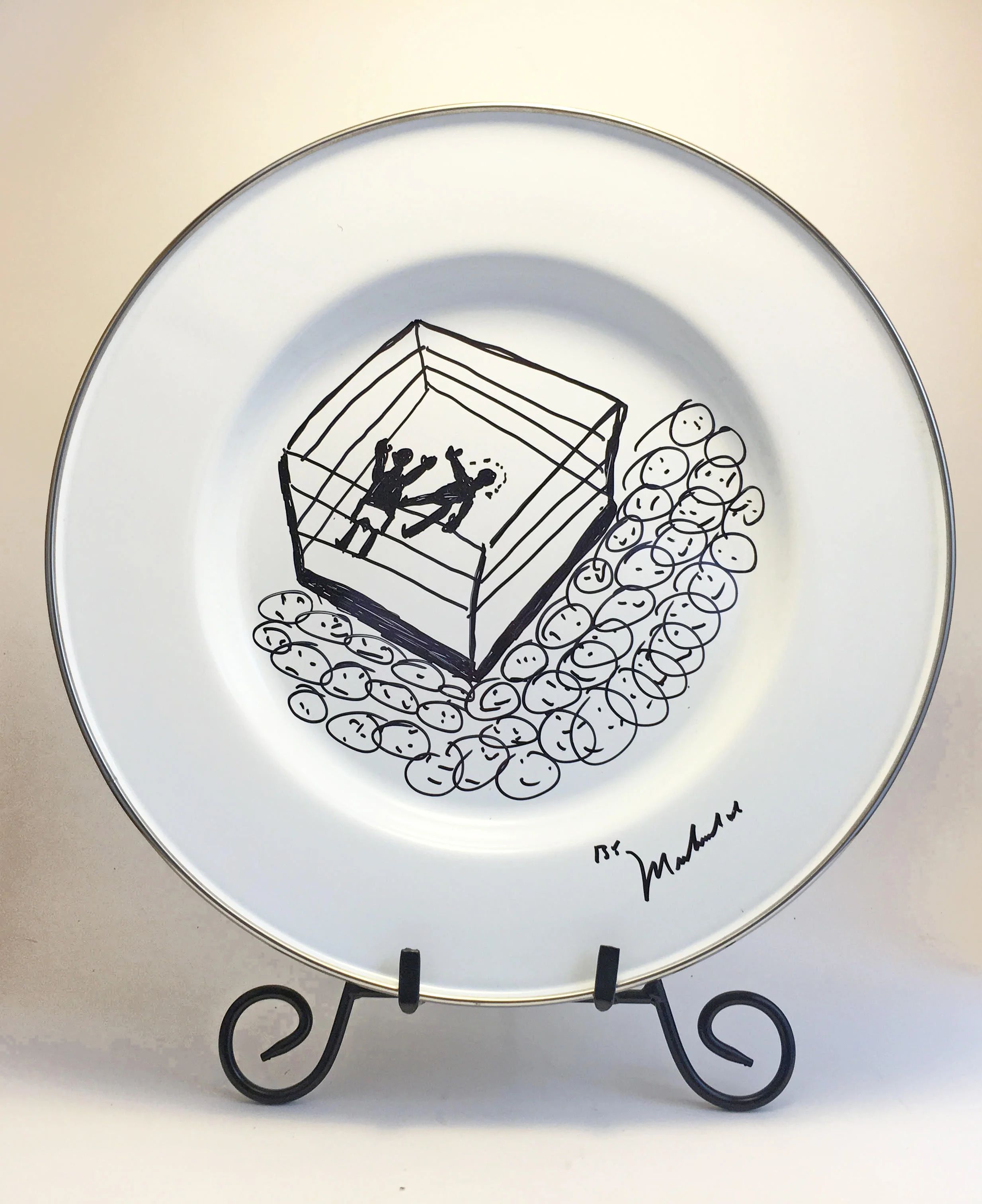 Muhammad Ali Ceramic Plate Drawing