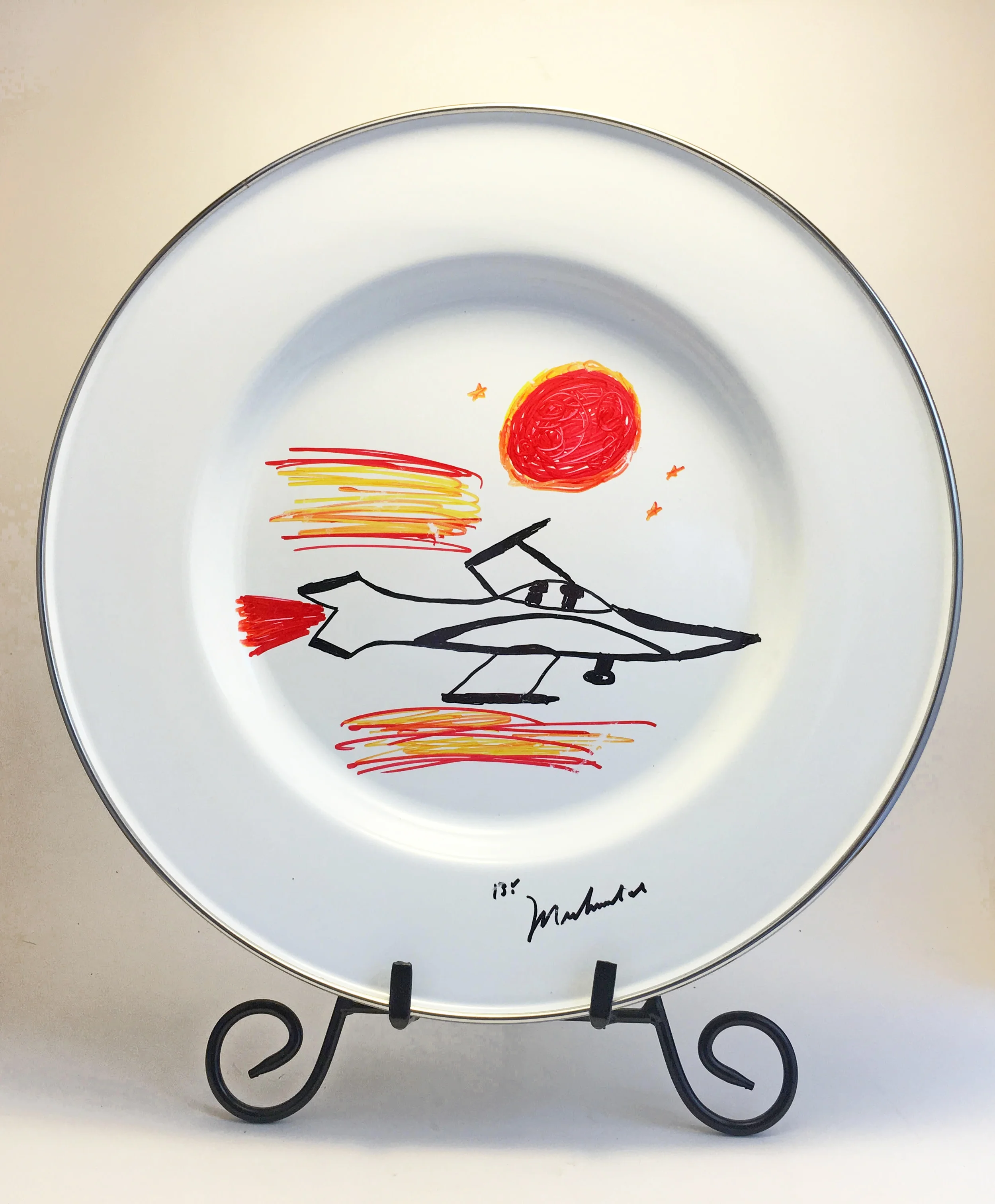 Muhammad Ali "Under the Sun" Drawing on Ceramic Plate