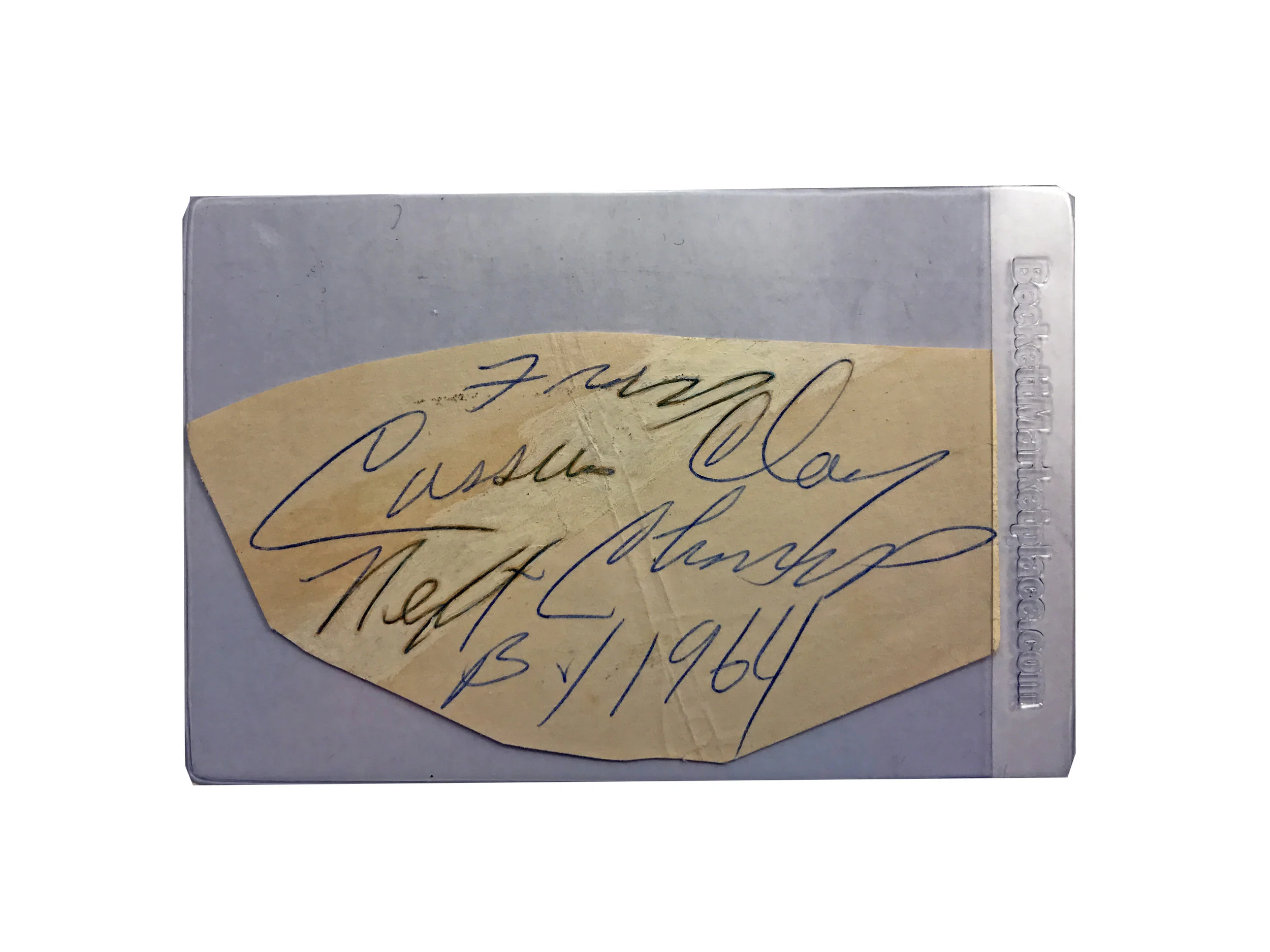 Cassius Clay Signature and Prediction "Next Champ by 1964"