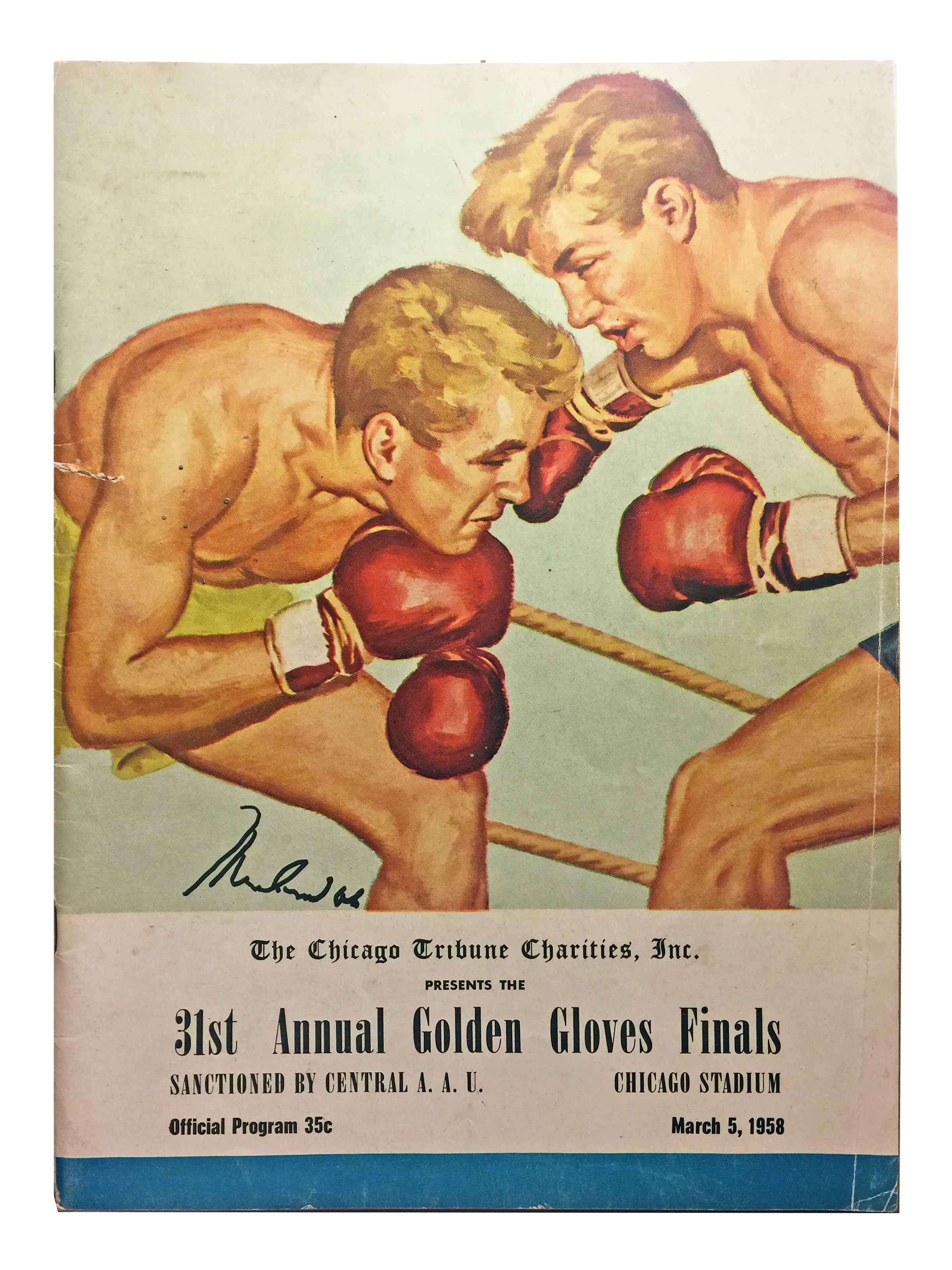 Muhammad Ali Signed 1958 Golden Gloves Program