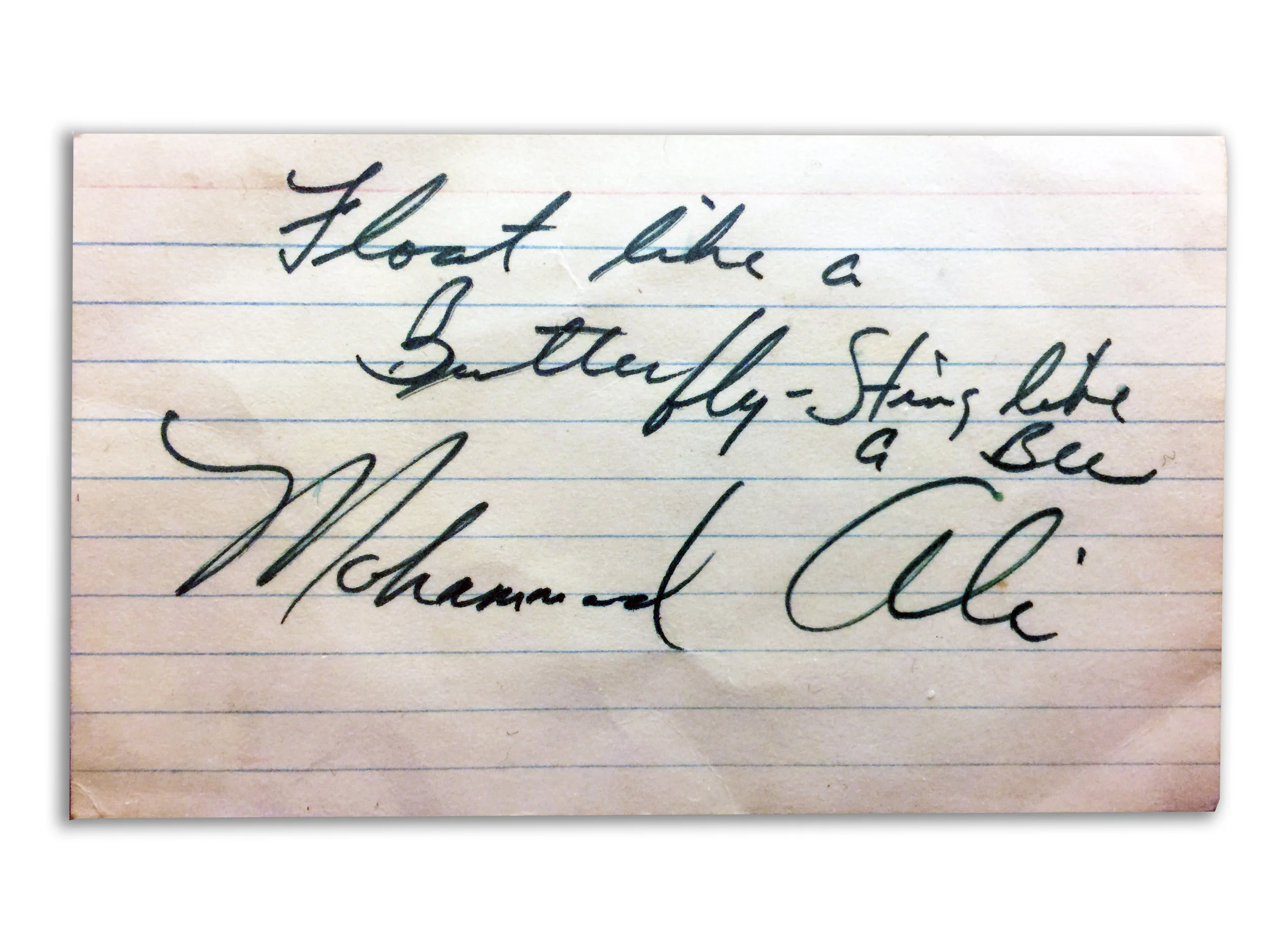 Muhammad Ali Signed Index Card