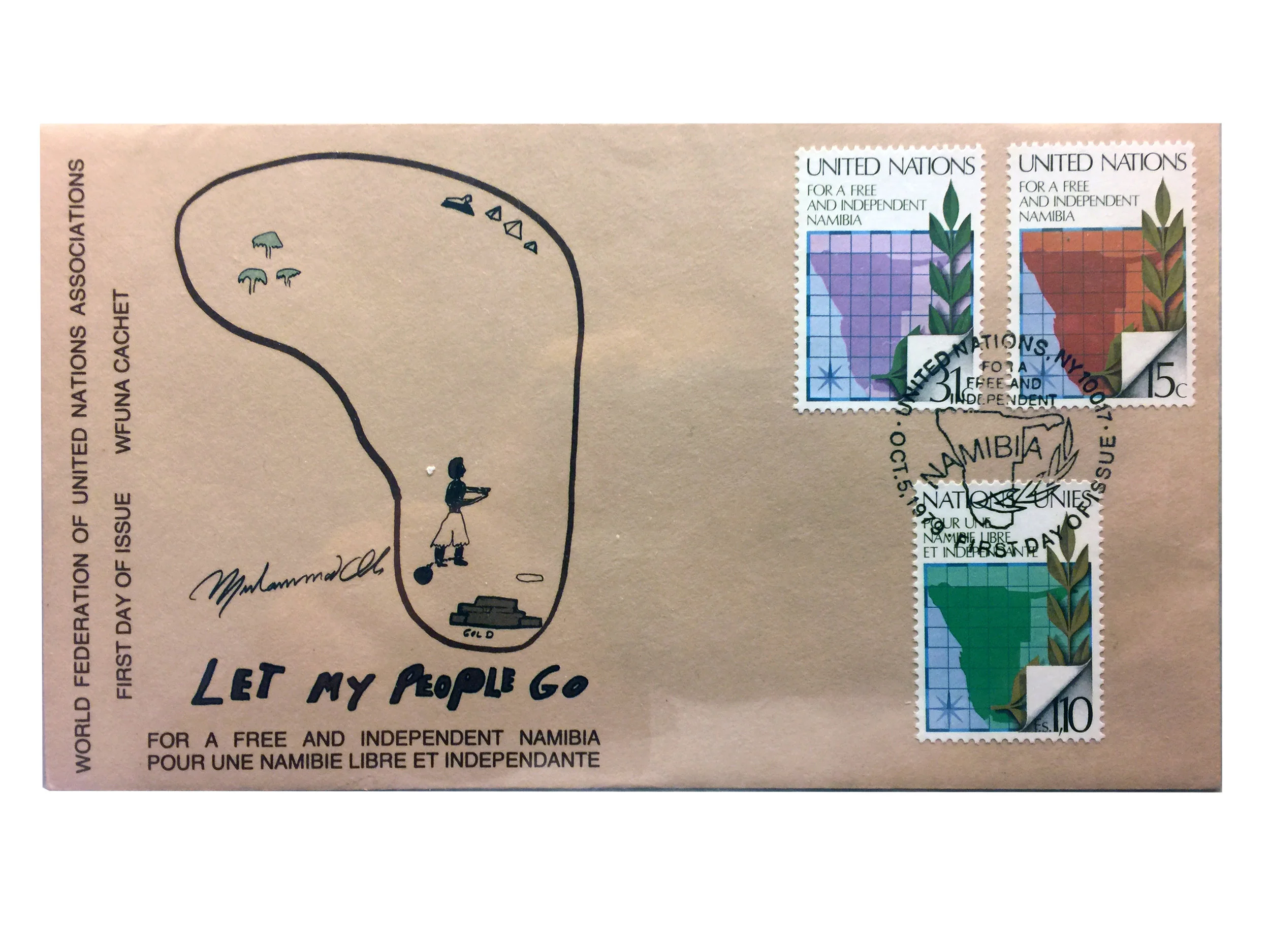 Muhammad Ali Signed Drawing on Envelope