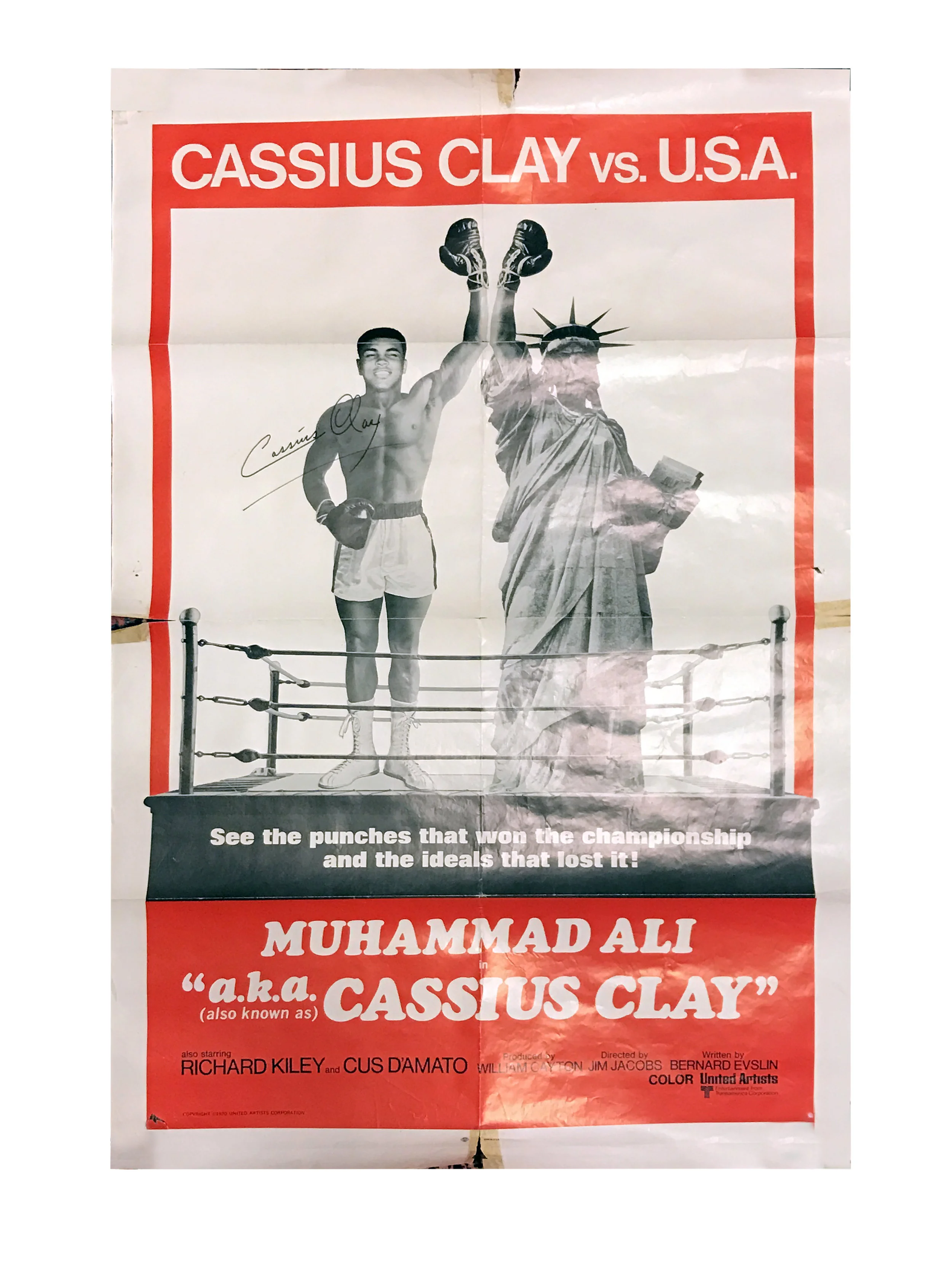 Cassius Clay vs USA Signed Vintage Movie Poster