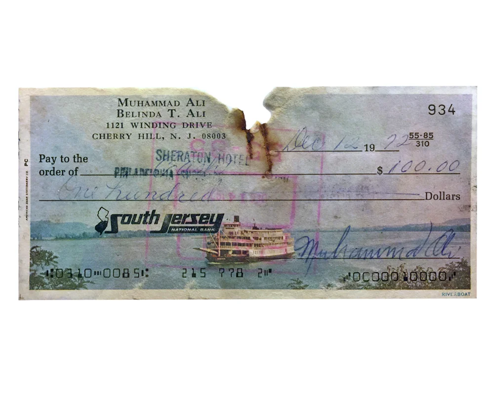 Muhammad Ali Signed Check 1972