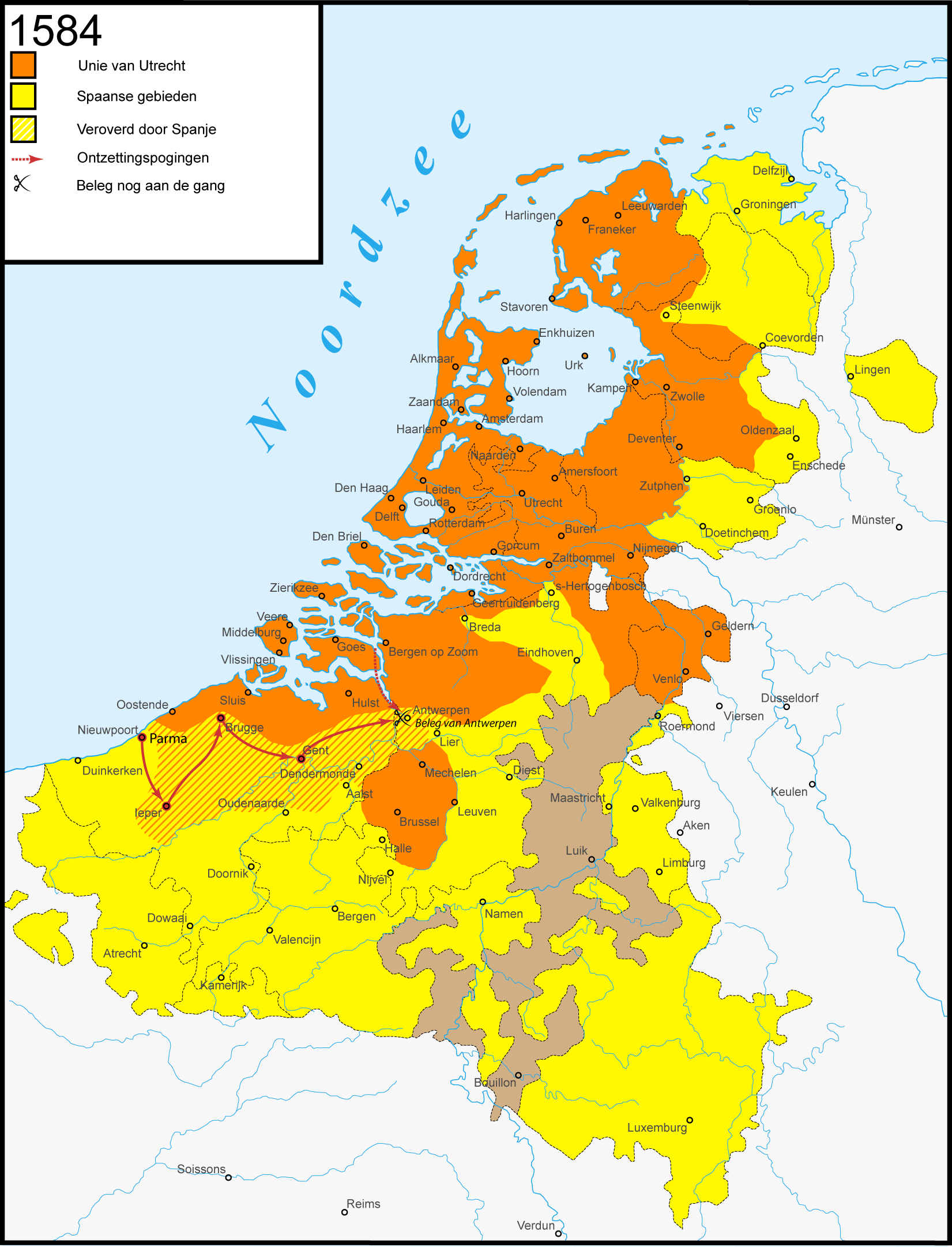 Dutch Republic Map, 1584