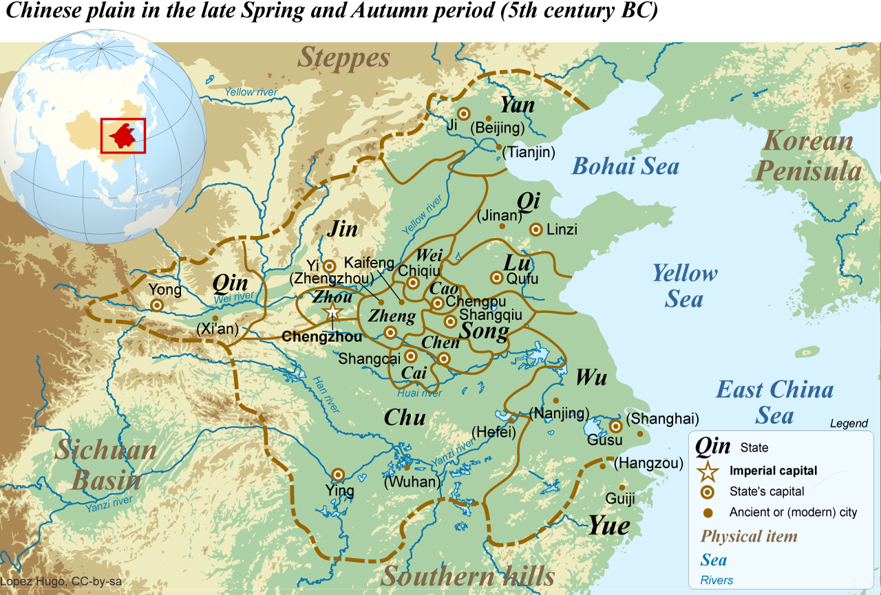 Map of Spring and Autumn Period