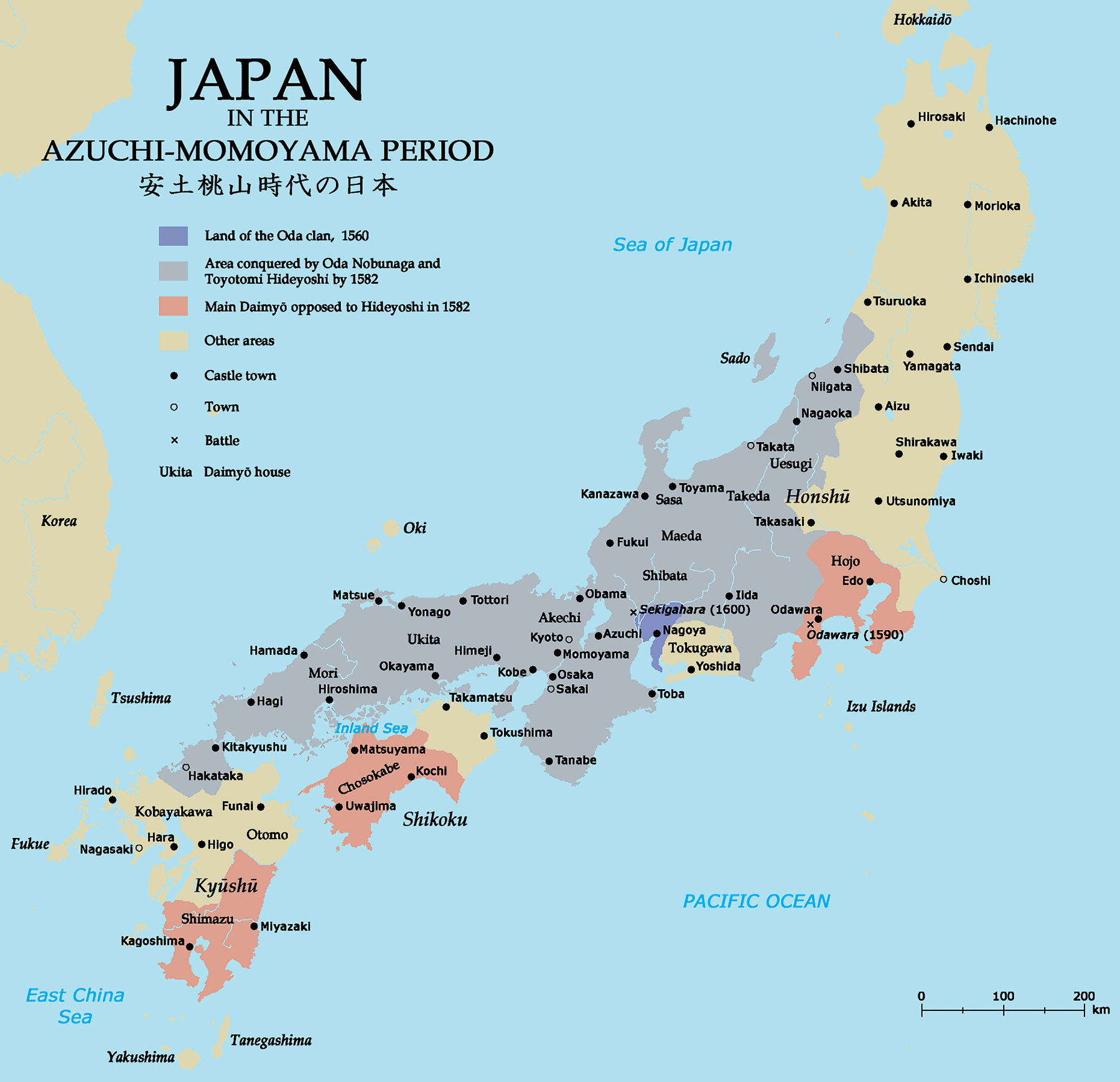 Map of Japan 1582