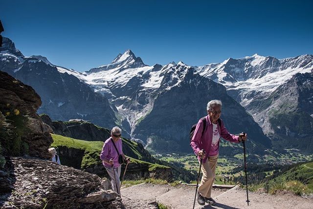 the woman to the right was 84 years old and was beating us on a tough mountain hike over looking the eiger in grindelwald, switzerland. #ngse #natgeostudentcollective