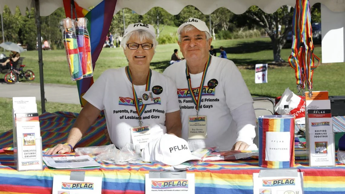 Judy and Ray Brown at the Rainbow Families International Family Equality Day. Photo courtesy of Ann-Maree Calilhanna, Star Observer