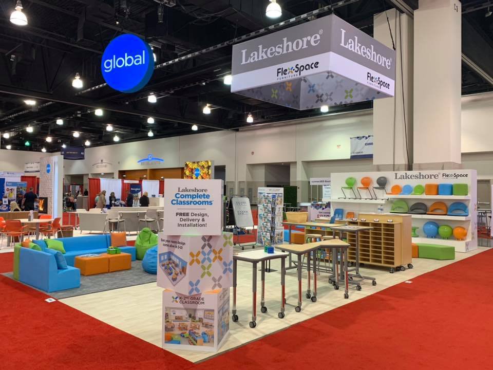  In 2019 Lakeshore Creative introduced the new Flex-Space line of furniture with a booth at the National Ed Spaces conference in Milwaukee. 