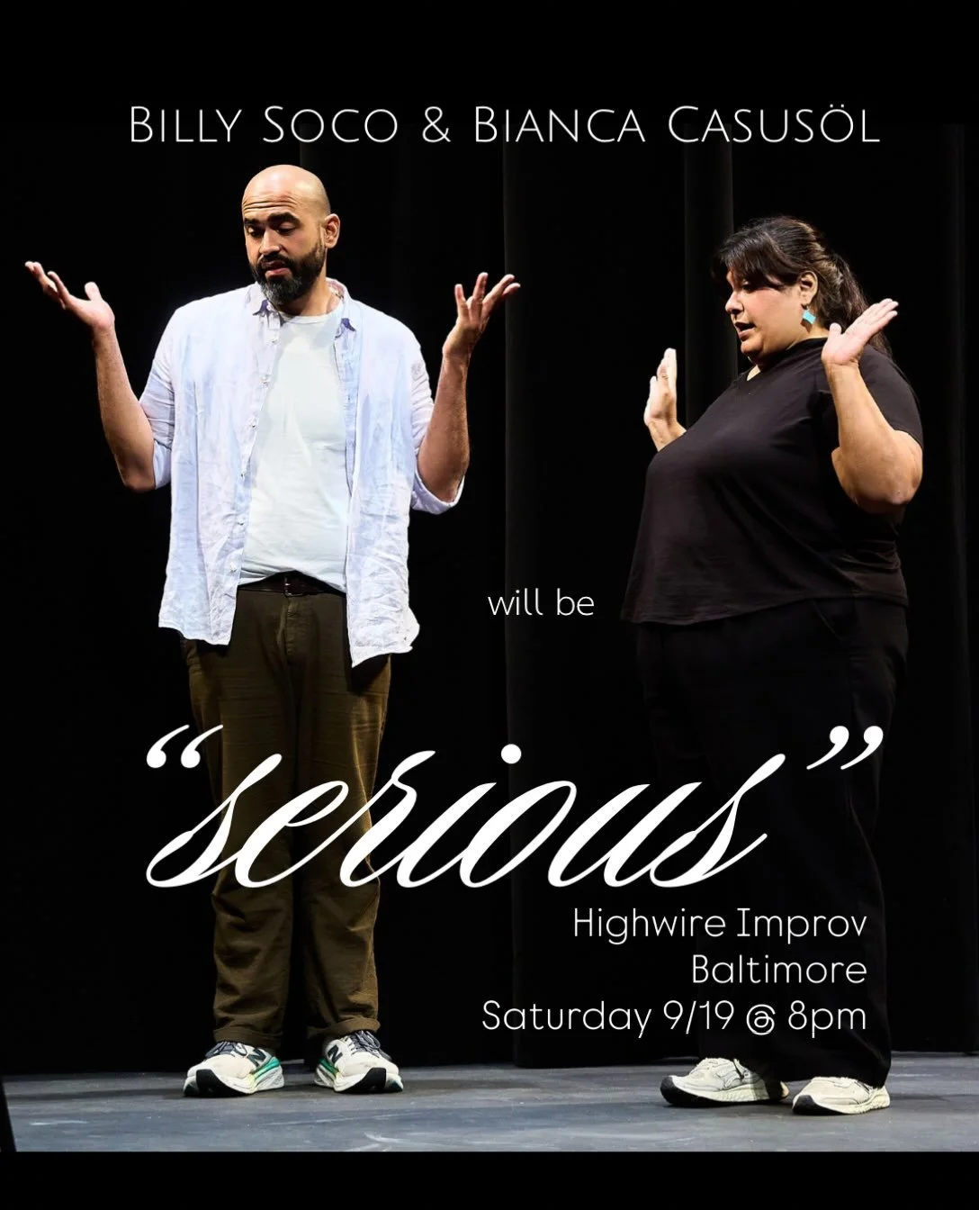 Baltimore and DMV friends! Bianca and I will be performing @highwireimprov this weekend 🔗 for 🎟️ in bio 🙌🏽 Happy #hispanicheritagemonth and hope to see some familiar faces 👀 

#baltimore #improv #comedy