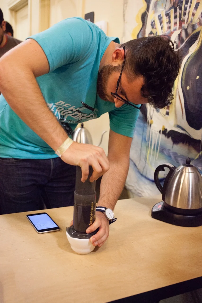 Brock Beauclair from Big Mike's Coffee Shop. Photo by Reed Keeney.