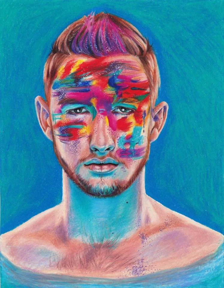 untitled Prismacolor drawing on coloured pencil paper by Elizabeth McDonald