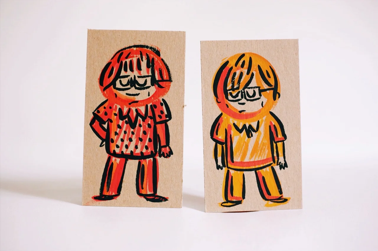 The Fowlks twins as Art Guards Painted by Eric Michener