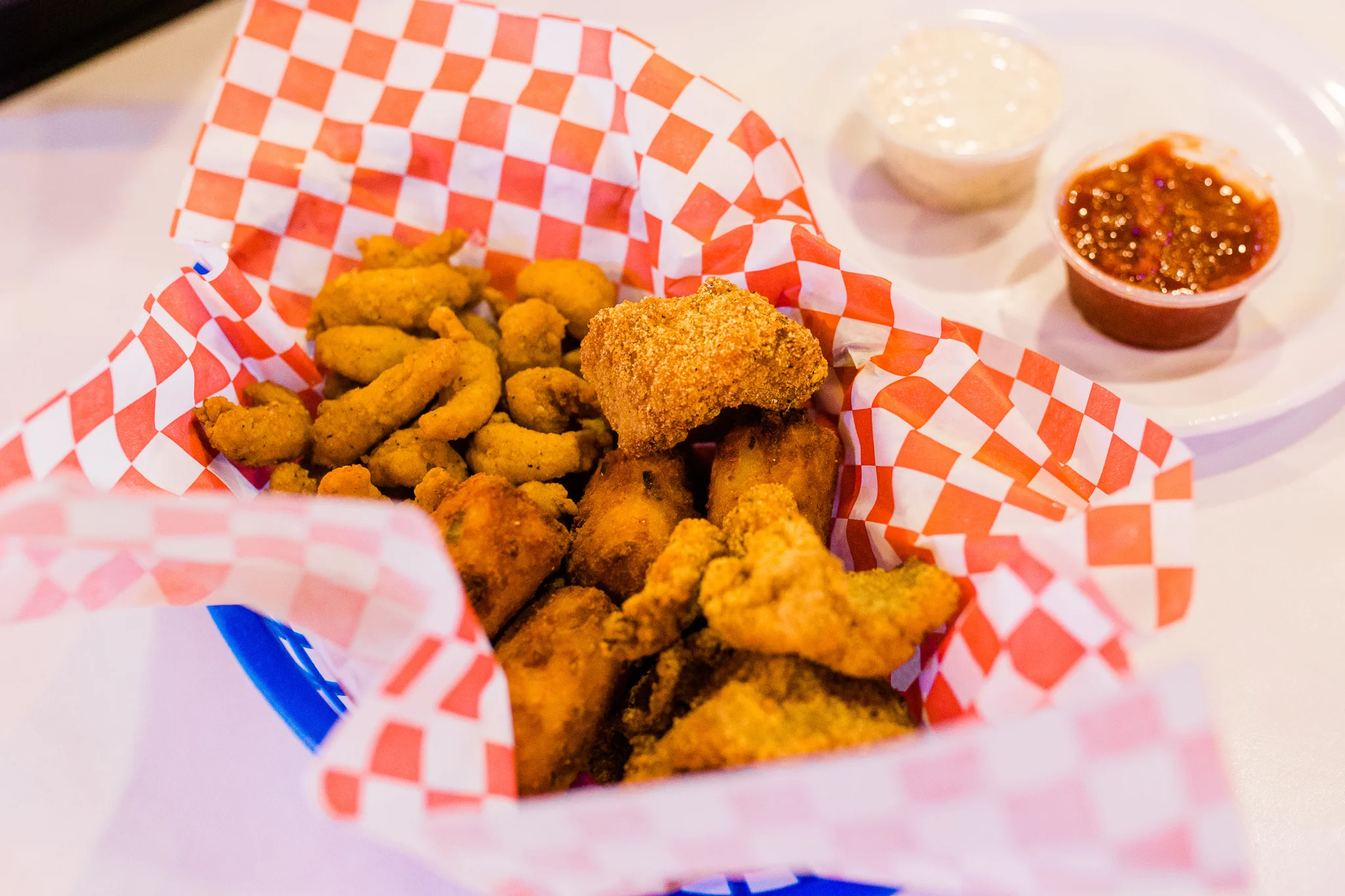 Shell Shack Catfish Bites, Crawfish Tails, and Crab Tater Tots