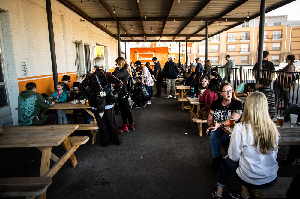  Catching some fresh air at Armadillo Ale Works’ patio 