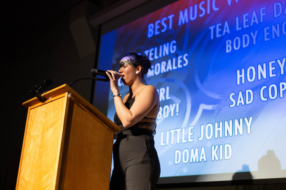  Tiffany Johnson presenting awards.  