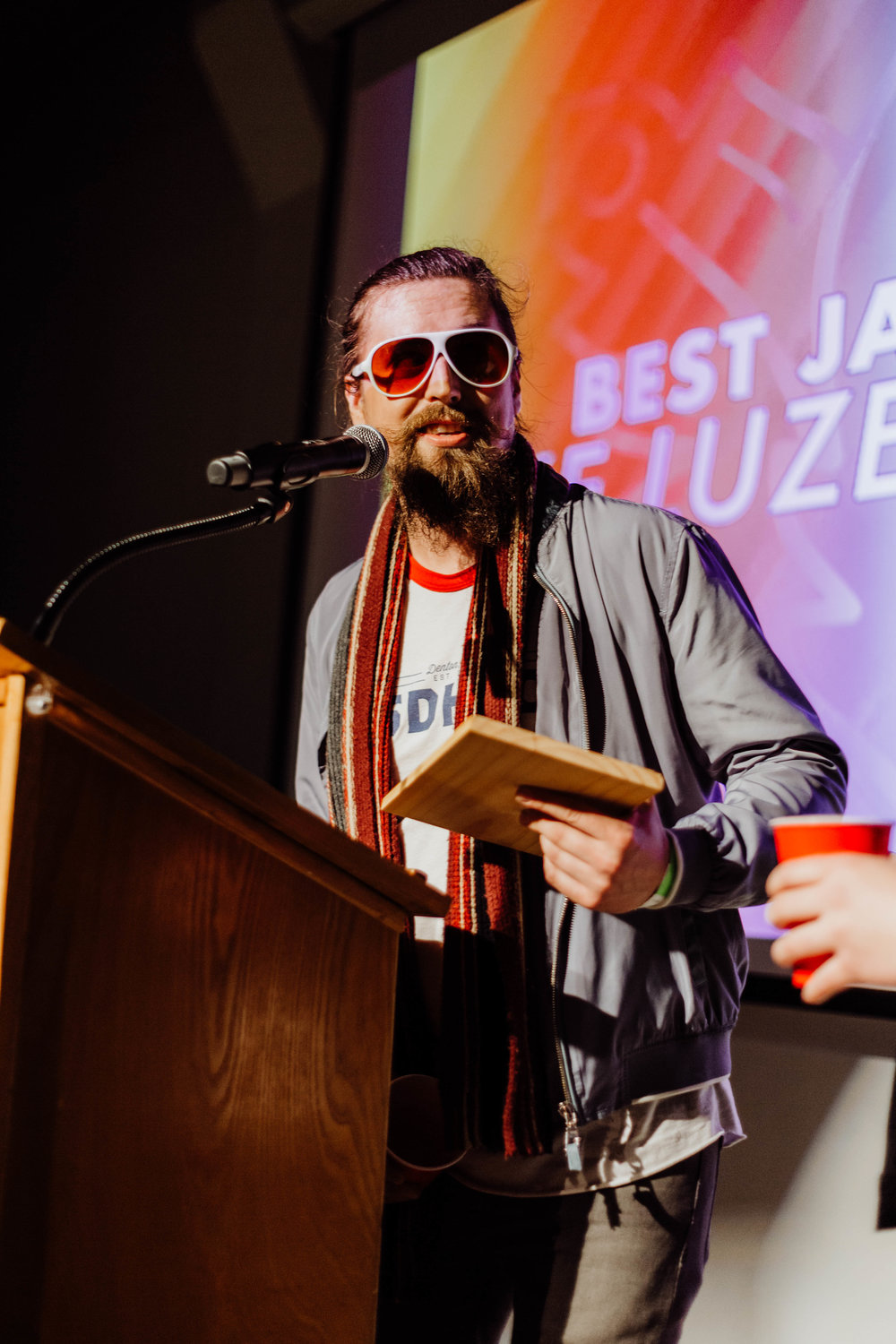  Mike Luzecky accepting his award for Best Jazz Act 