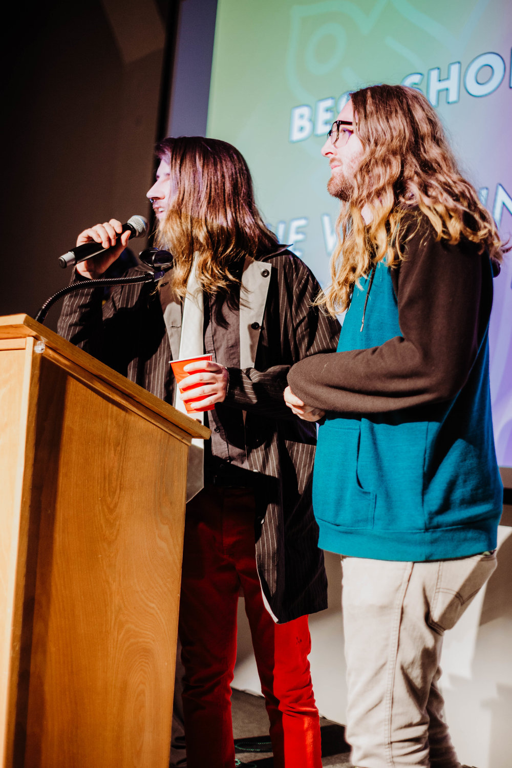  Garrett Smith and Zachariah Walker accepting the award for Best Short Film. 