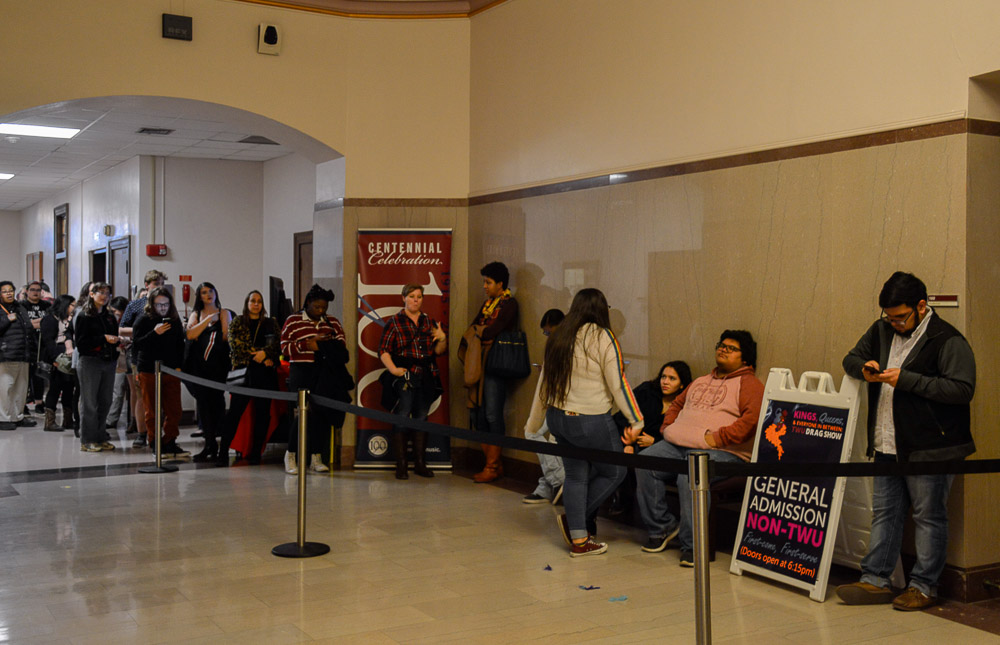  This event was open to the public; a separate line of non-TWU students were lining up the door to enter the show 