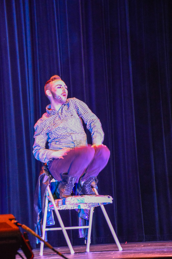  Nate James is the first performer of the night, using a chair as a prop. 