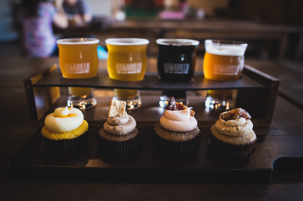  A beer and cupcake pairing held at Armadillo Ale Works last year, featuring cupcakes by Kitty Bunny Bakery. 