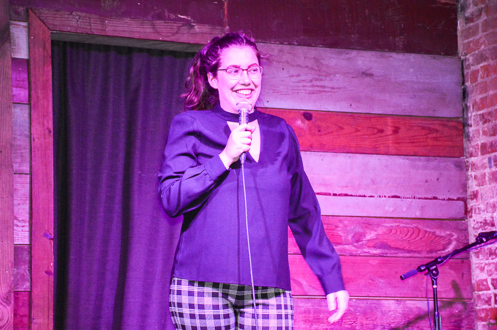  Natalie Elsbury performing her stand up routine. She’ll be hosting an all women’s stand-up show at Midway Craft House March 8th 