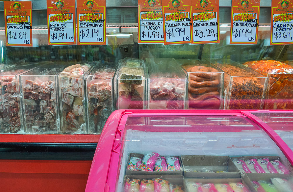  A variety of meat and ‘paletas’ - this is what you would see in a typical deli in Mexico. 