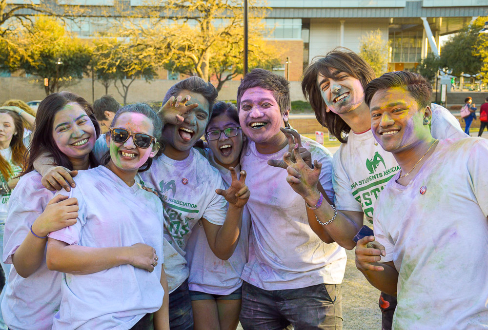  Friends pose for a photo during the celebration. 