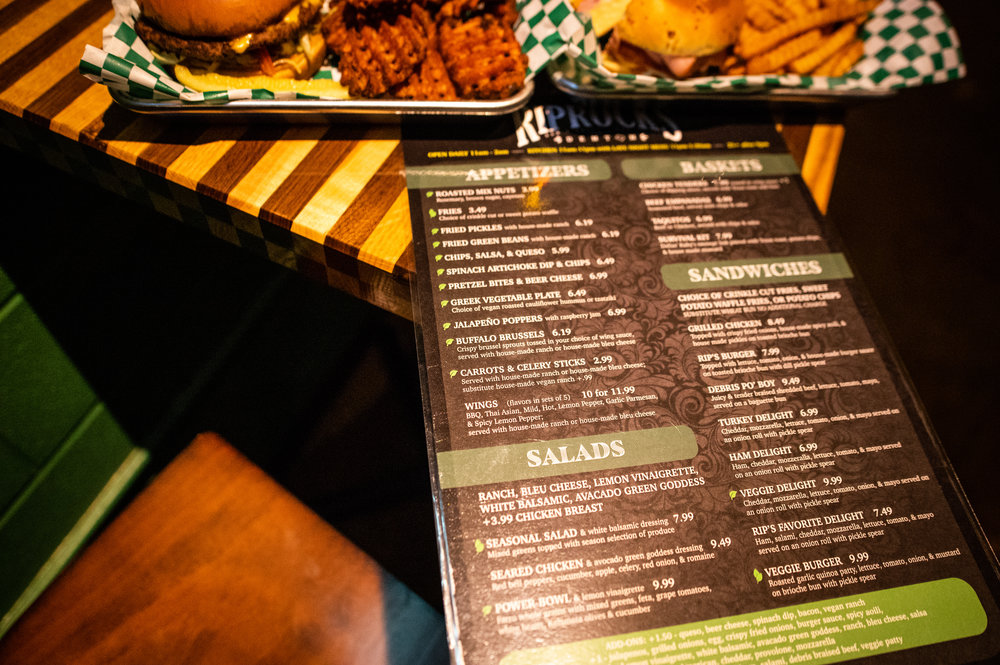  A look at the new food menu at Riprock’s. 