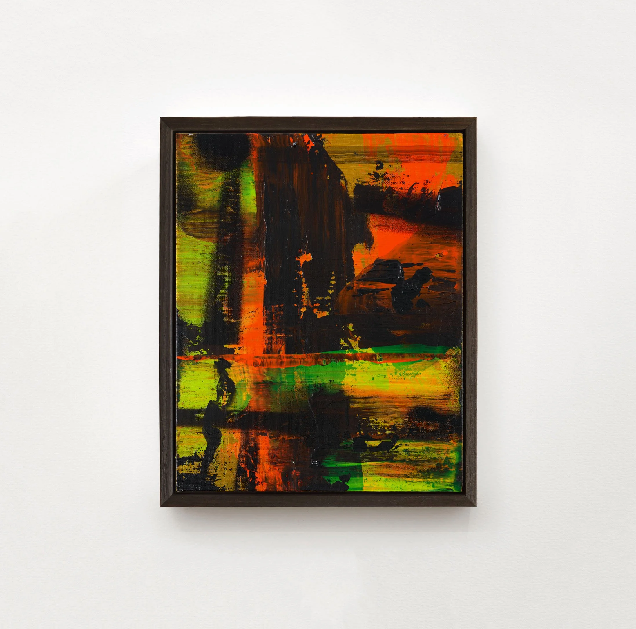  A Forest Mighty Black No 13, 2026  Acrylic and spray paint on canvas  10 x 8 inches / 25.4 x 20.3 cm  $500 