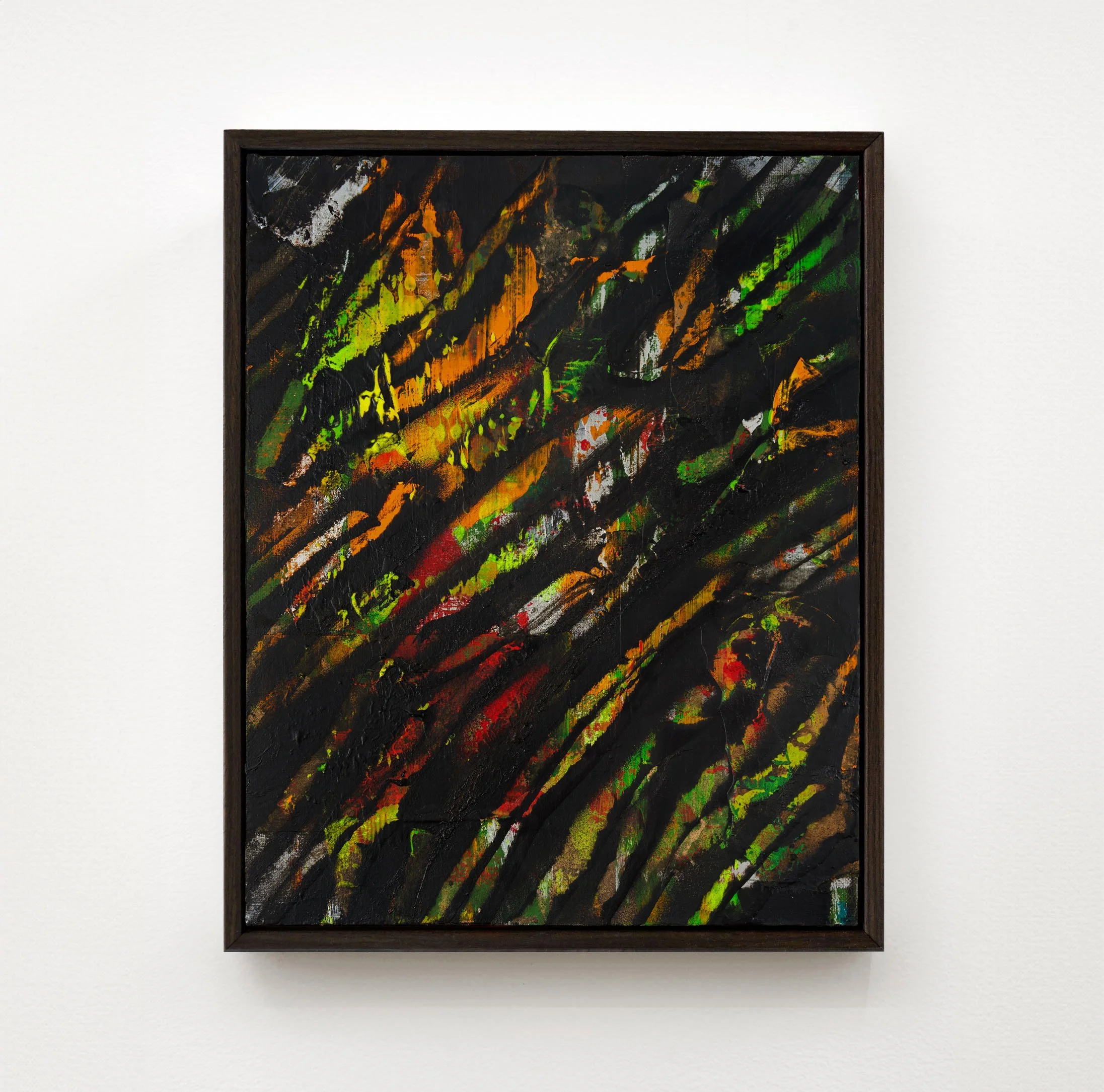  A Forest Mighty Black No 8, 2026  Acrylic and spray paint on canvas  14 x 11 inches / 35.6 x 28 cm   SOLD  