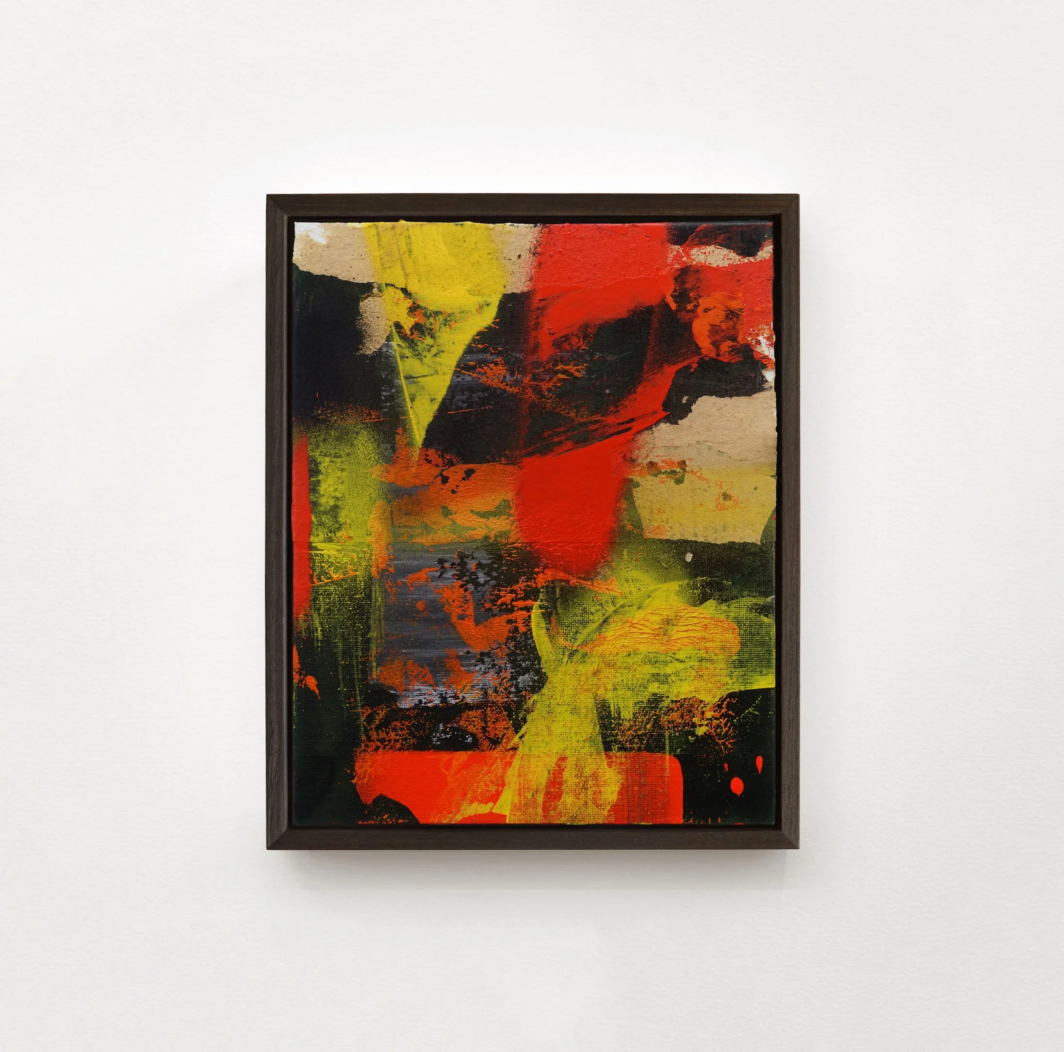  Past Present Future, No 4, 2026  Acrylic, collage, and spray paint on canvas  10 x 8 inches / 25.4 x 20.3 cm  $500 