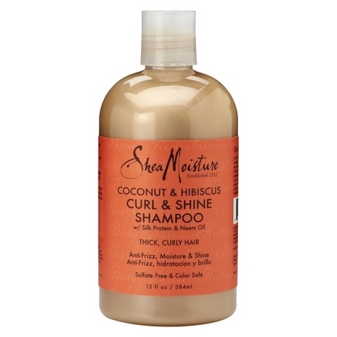 Shea Moisture's Coconut and Hibiscus Curl and Shine Shampoo with Silk Protein and Neem Oil. Photo Credit: www.target.com