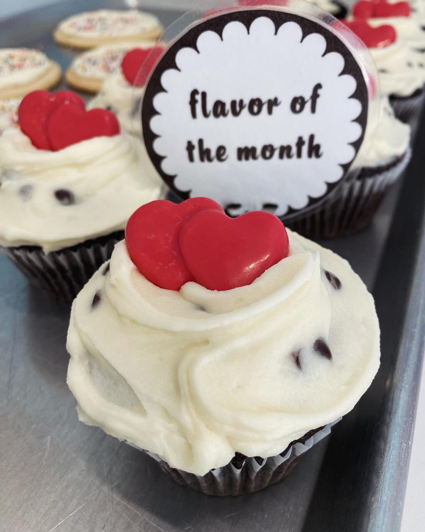 It&rsquo;s finally February! Our favorite month!! We brought back a flavor we haven&rsquo;t done for a few years, Chocolate Cherry Chip with Vanilla Chocolate Chip Buttercream! It&rsquo;s our #FOM for all of February. It&rsquo;s joined by Gluten-Free