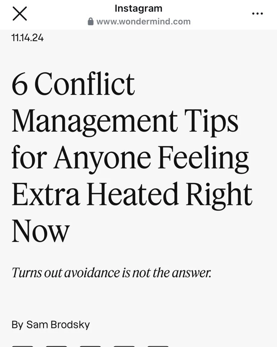 Super delayed in posting this but wanted to share this article I contributed to about conflict management 🥊🥊
You can find the link in my bio. 

Thanks to @sambrods @officialwondermind for including me! ☺️