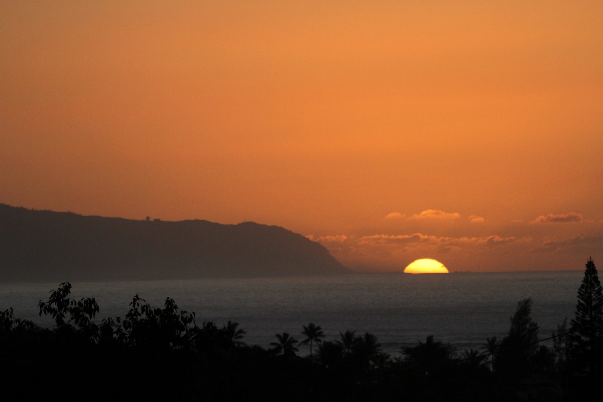 Maluhia view from Lanai of the Sunset over Kaena Point
