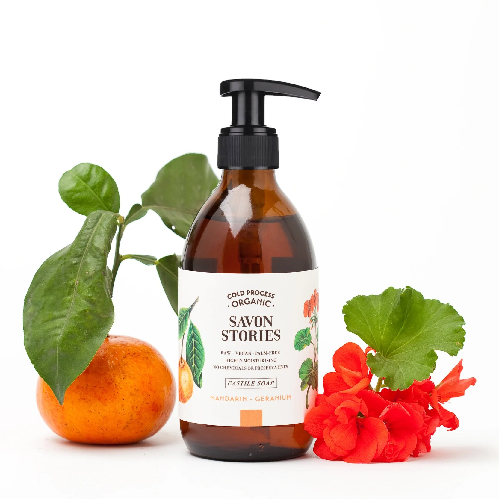 Savon mains et corps, Géranium, mandarine - 24,80€