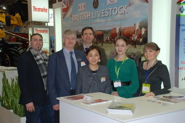 Pictured centre on the British Livestock stand are Edward Adamson (Northern Ireland NSA Regional Director) & Richard Saunders (BLG)