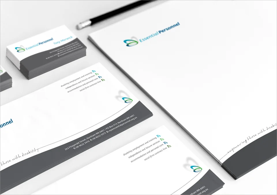 Essential Personnel: branding and stationery (for Creative Fruition studio)