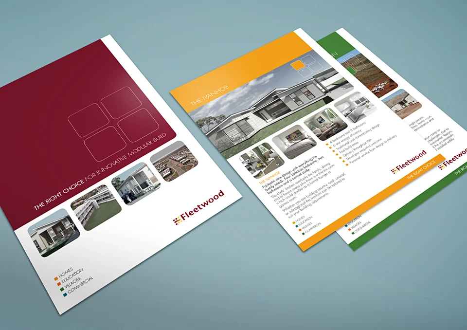 Fleetwood: A4 folder and flyers (for Creative Fruition studio)
