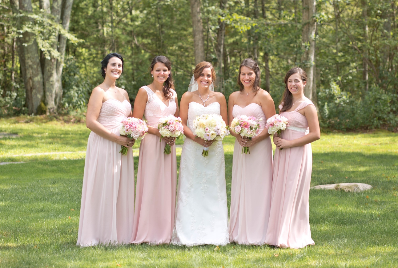 Blush pink in different shades and different dress. How pretty does this look?!
