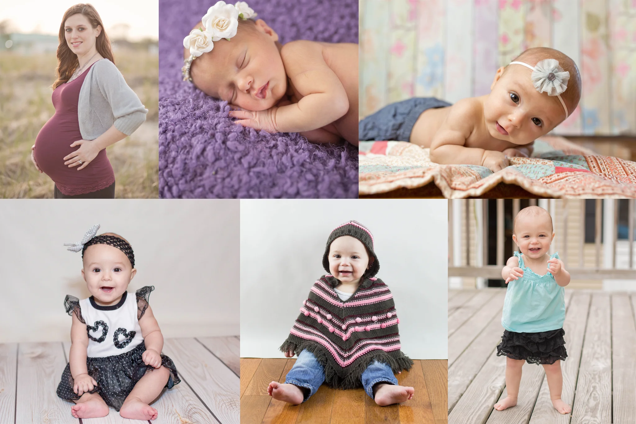 Maternity, Newborn, 3 Months, 6 Months, 9 Months & 1 Year. A Grow With Me Session by Photography by Mallory
