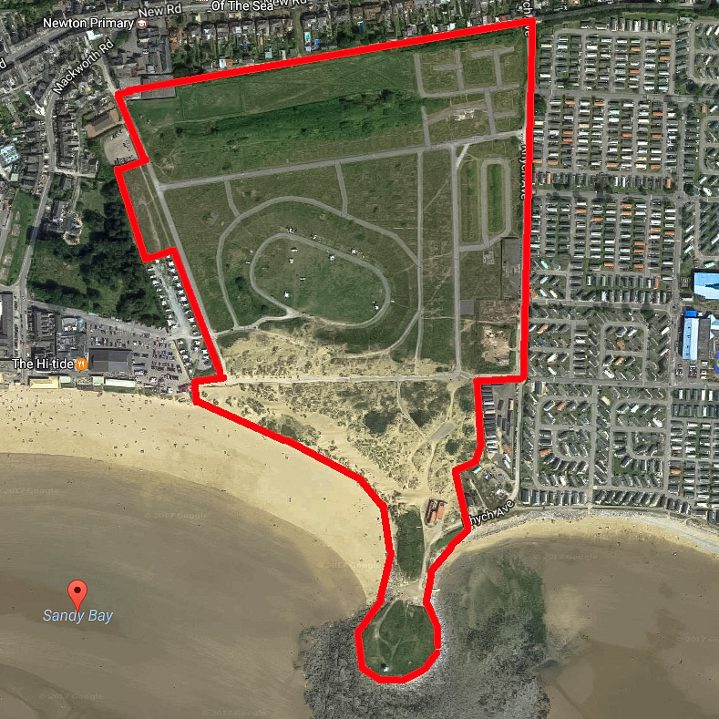 A Google Earth satellite image showing the confines of this documentary project in this forgotten corner of Porthcawl 