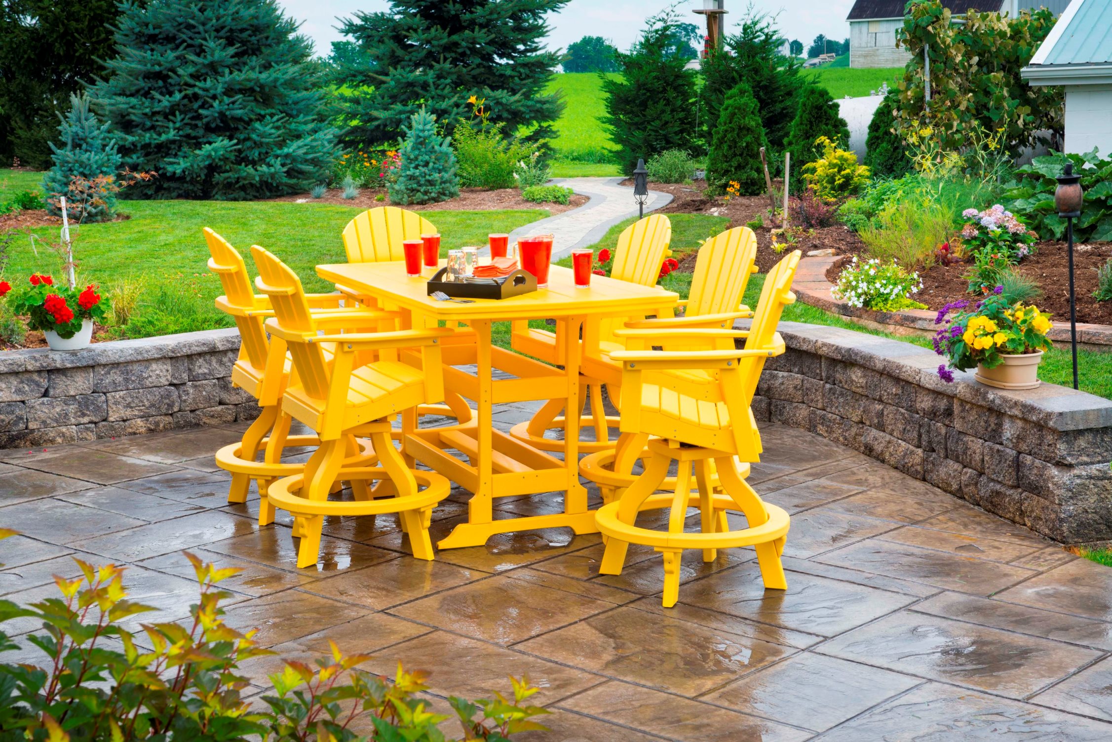 Pub Dining Table w/Swivel Chairs